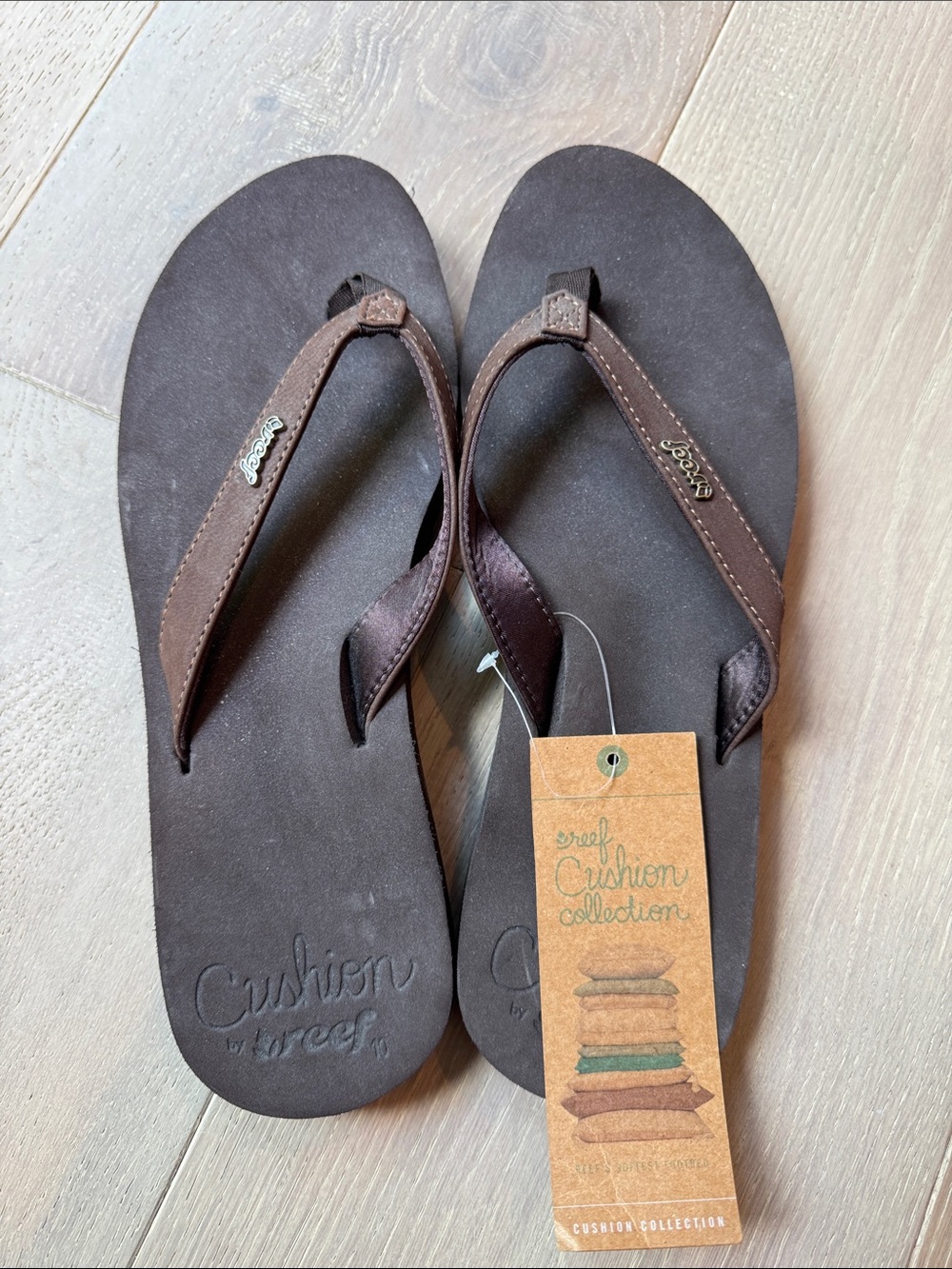 Reef Women’s Dark Brown Flip Flop Sandals - Leather Strap - Picture 2 of 3